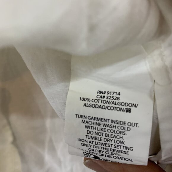 Armani Exchange Womens S Button Up Shirt White Graphic Logo Long Sleeve Artist - Picture 6 of 16